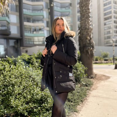 Parka Mujer Michael Kors Negro Gorro Peludo