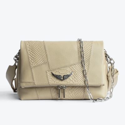 Crossbody Zadig et Voltaire Trapecio Grande Crema alas plata1