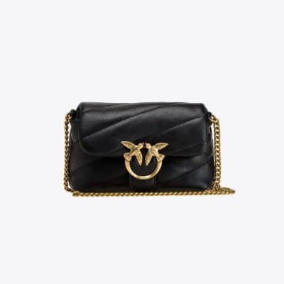 Crossbody Pinko Love Baby Puff Maxi Negro Cadena Dorada1