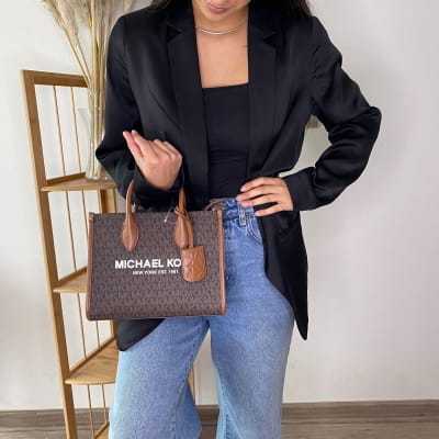 Cartera Michael Kors Mirella Small Cafe monograma1