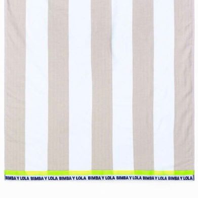 Toalla de playa Bimba y Lola Rayas Beige y Blanco1