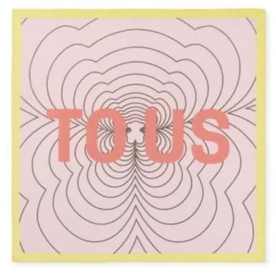 Pañuelo Tous bandana rosado bordes amarillo1