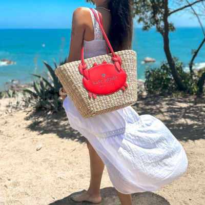 Bolso Kate Spade mimbre cangrejo rojo1