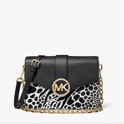 Cartera Michael Kors Crossbody Carmen Cuero negro print1