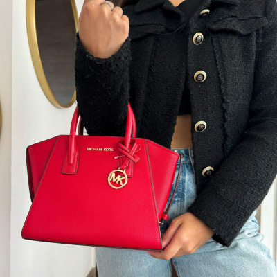 Cartera Michael Kors Crossbody Avril cuero rojo2