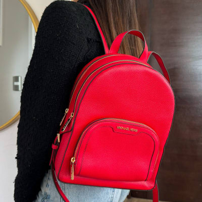 Mochila Michael Kors Jayce Cuero rojo1