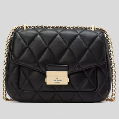 Cartera Kate Spade crossbody Carey S cuero acolchado negro1