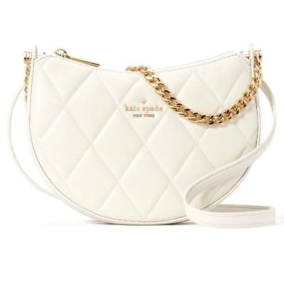 Cartera Kate Spade Crossbody Carey acolchada Cuero tipo bote blanca1