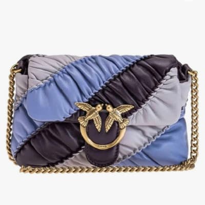 Cartera Pinko Crossbody xs tricolor morado, lila y violeta1