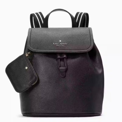 Mochila Kate Spade Rosie flip cuero negro con monedero1