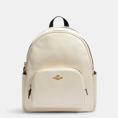 Mochila Coach grande blanca detalles dorados1