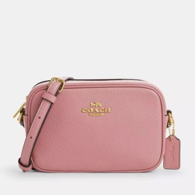 Cartera Coach Crossbody Ovalada pequeña rosada1