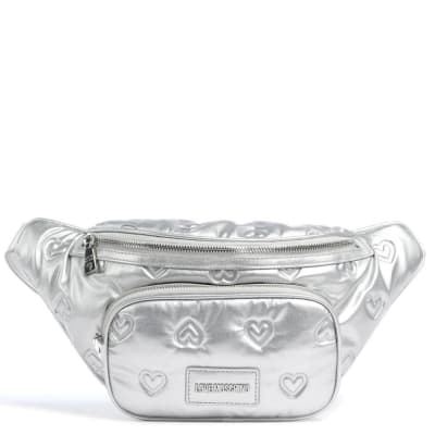 Riñonera Love Moschino Acolchada plateado1