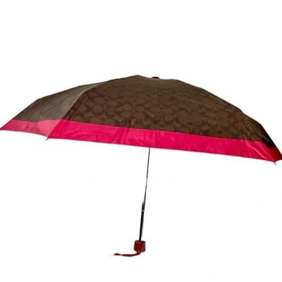 Paragua Coach Cafe monograma con fucsia1