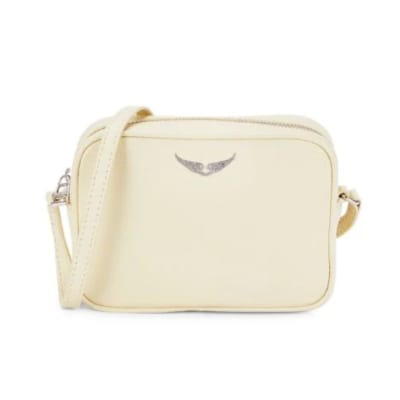 Cartera Zadig et Voltaire Crossbody Cuadrado Cuero Liso blanco