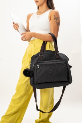 Bolso Maternal Kipling Alanna Negro Leopardo1