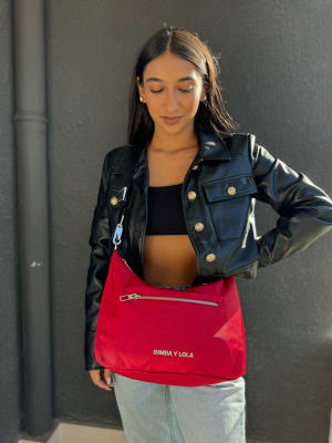 Cartera Bimba y Lola Rojo Crossbody Cierres Plateados1