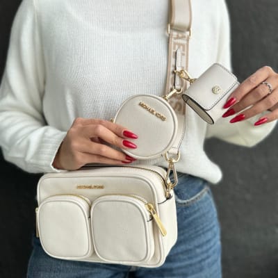 Cartera Michael Kors Crossbody Poppi Blanco1
