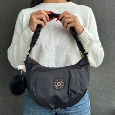 Cartera Kipling Lidya Negro detalles rosegold1