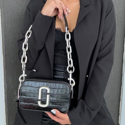 Cartera Marc Jacobs Crossbody Snapshot Negro Serpiente1