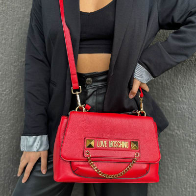 Cartera Love Moschino cuero rojo1