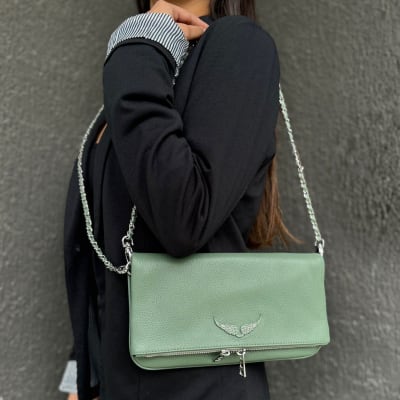 Cartera Zadig et Voltaire Rock L Cuero Verde musgo1