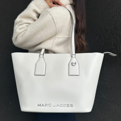 Bolso Marc Jacobs Tote Trapecio Cuero Blanco1
