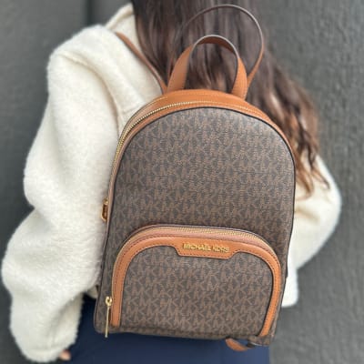 Mochila Michael Kors Jaycee Medium monograma cafe1