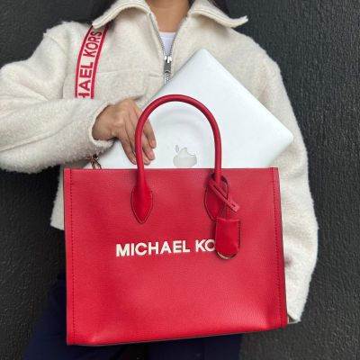 Cartera Michael Kors Tote Mirella Medium Cuero rojo