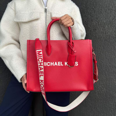 Cartera Michael Kors Tote Mirella Medium Cuero rojo1