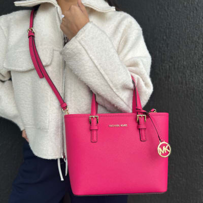 Cartera Michael Kors Jet Set Mini Tote Cuero fucsia1