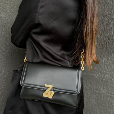 Cartera Zadig & Voltaire Rectangular letra ZV Negro1