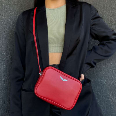 Cartera Zadig et Voltaire Crossbody Cuadrado Cuero Liso Rojo1