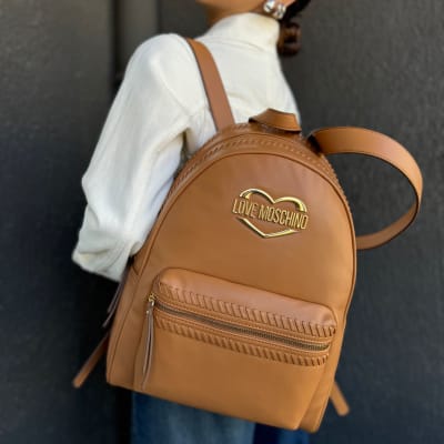 Mochila Love Moschino Grande Cuero camel1