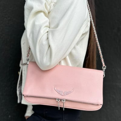 Cartera Zadig et Voltaire Rock L Cuero Rosado1