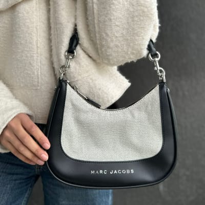 Cartera Marc Jacobs shoulderbag Hobo cuero y tela negro1