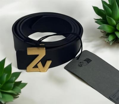 Cinturon Zadig et Voltaire Cuero negro hebilla dorada1