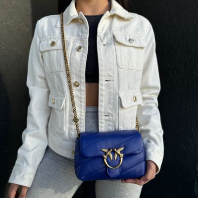 Cartera Pinko Crossbody Love Baby Puff Azul1