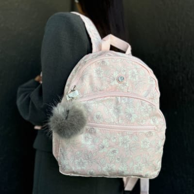 Mochila Kipling Paola Con flores Rosado Palo1