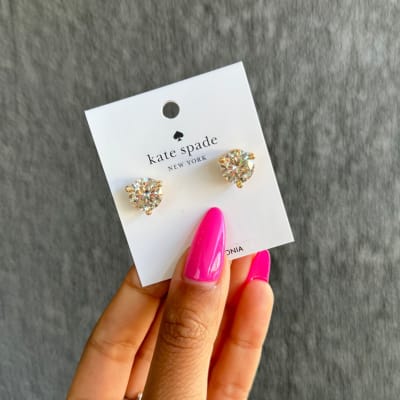 Aros Kate Spade Circon dorado brillante1