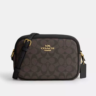 Cartera Coach Mediana rectangular monograma cafe1