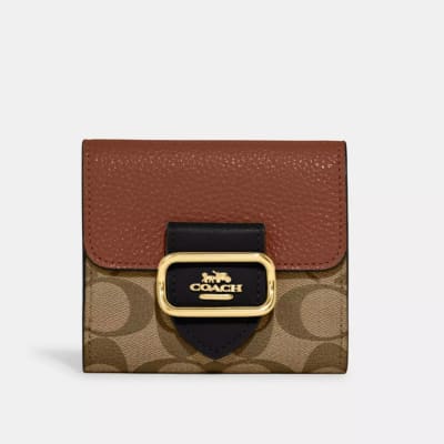 Billetera Coach Small Monograma camel1