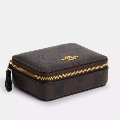 Pastillero Coach Cuero Monograma Cafe1