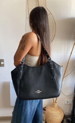 Cartera Coach tote grande tipo montura caballo negro1