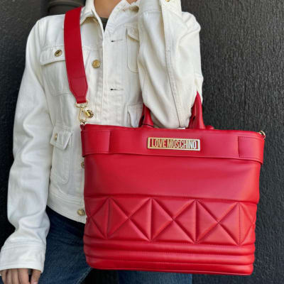 Cartera Love Moschino Mini tote Rojo con dorado1