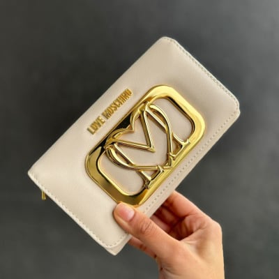Billetera Love Moschino Beige