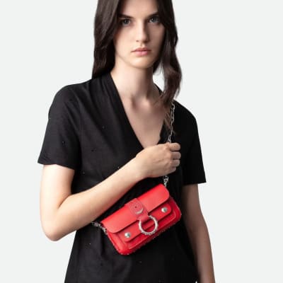 Cartera Zadig et Voltarie Kate Cuero Rojo