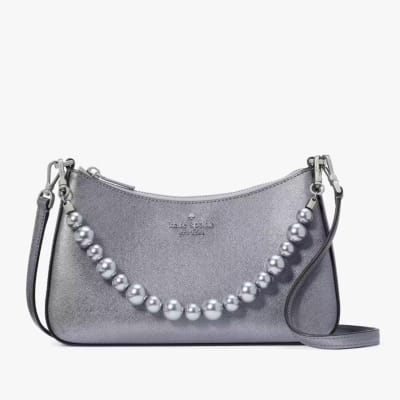 Cartera Kate Spade Madison Con perlas Cuero Plateado1