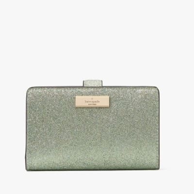 Billetera Kate Spade Kenzie Glitter Verde3