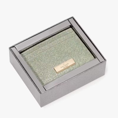 Tarjetero Kate Spade Kenzie Pequeño Verde glitter1
